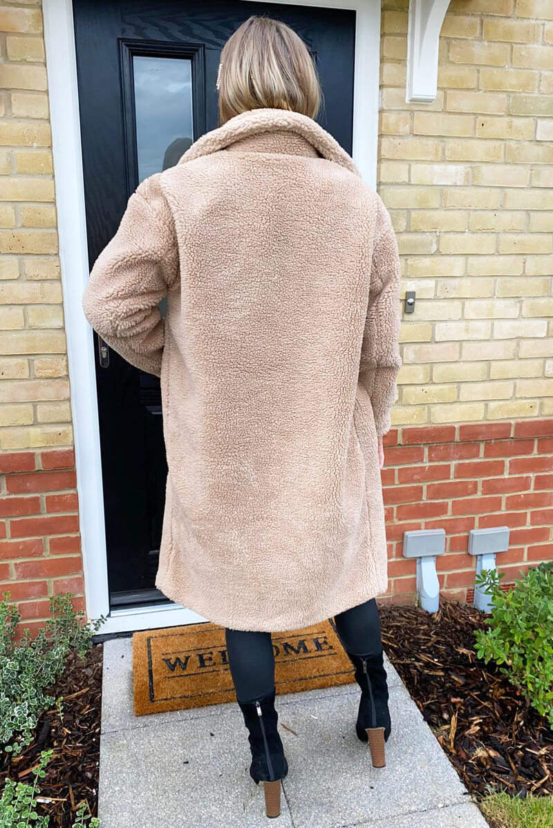 Oatmeal Faux Fur Teddy Coat - Swimclubus