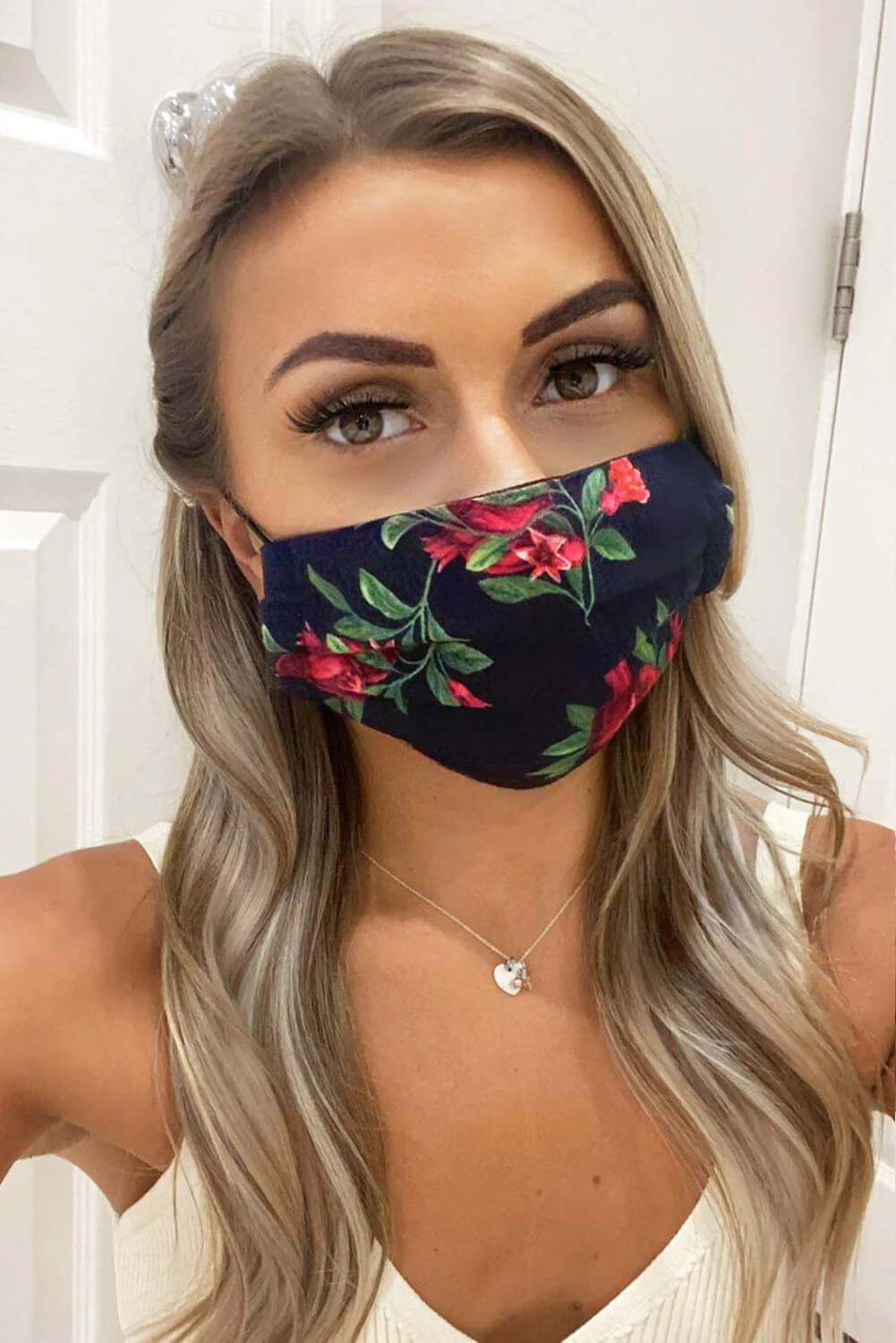 Navy Floral Face Covering - Swimclubus