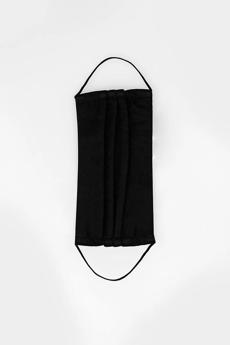 Black Pleated Face Covering - Swimclubus