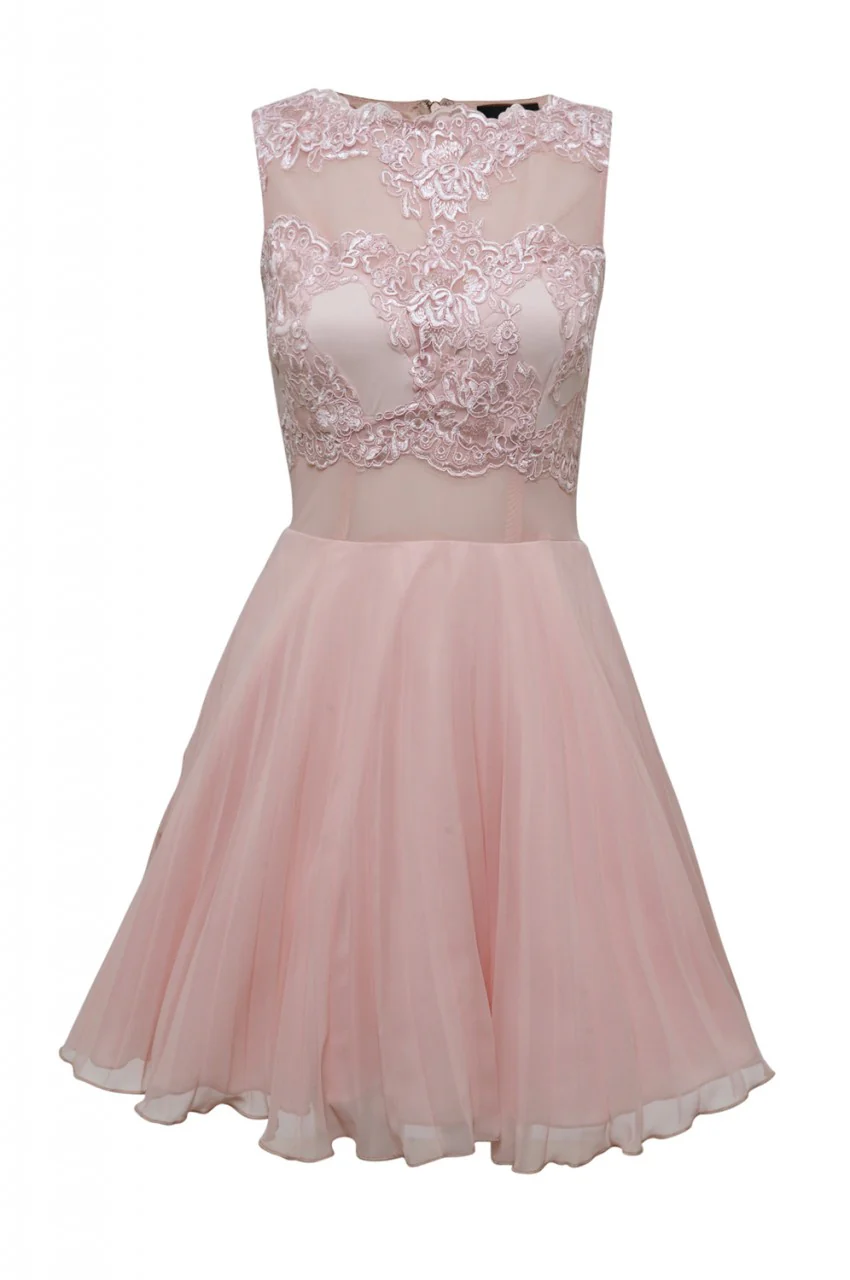 Nude Crochet Lace Skater Dress - Swimclubus