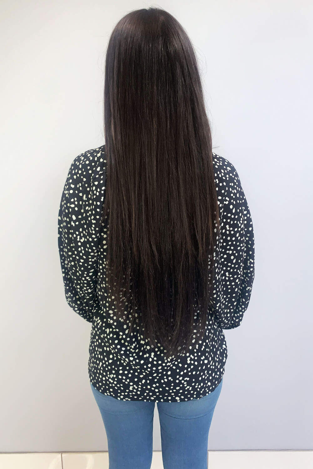 Black Spotty High Neck Wide Sleeve Top - Swimclubus