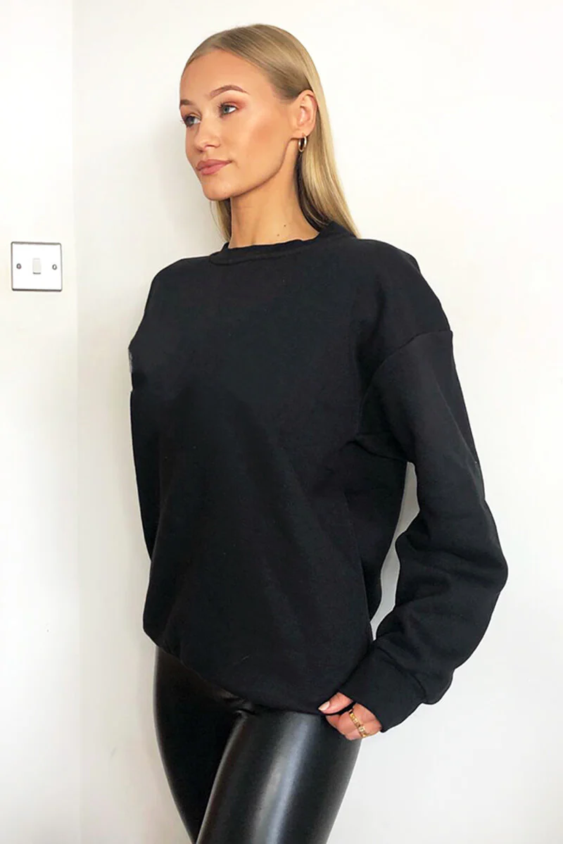 Black Oversized Sweatshirt - Swimclubus