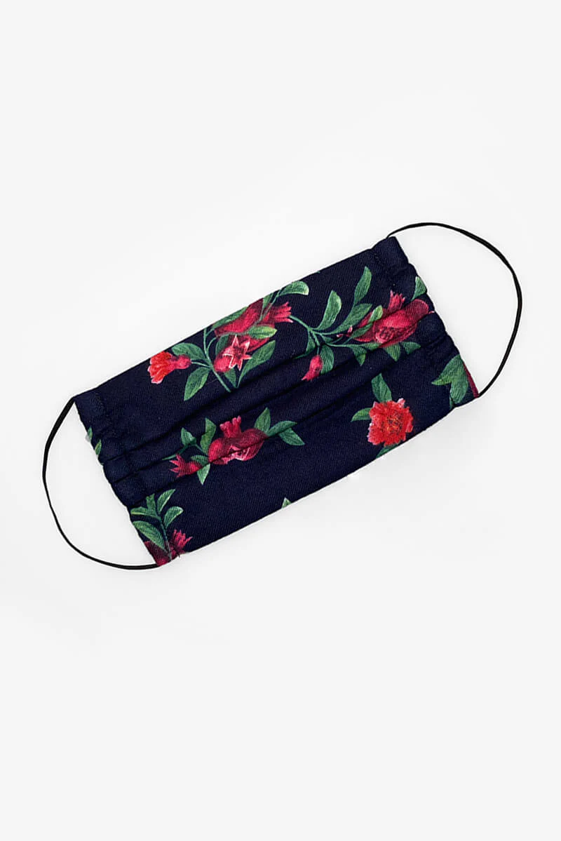 Navy Floral Face Covering - Swimclubus