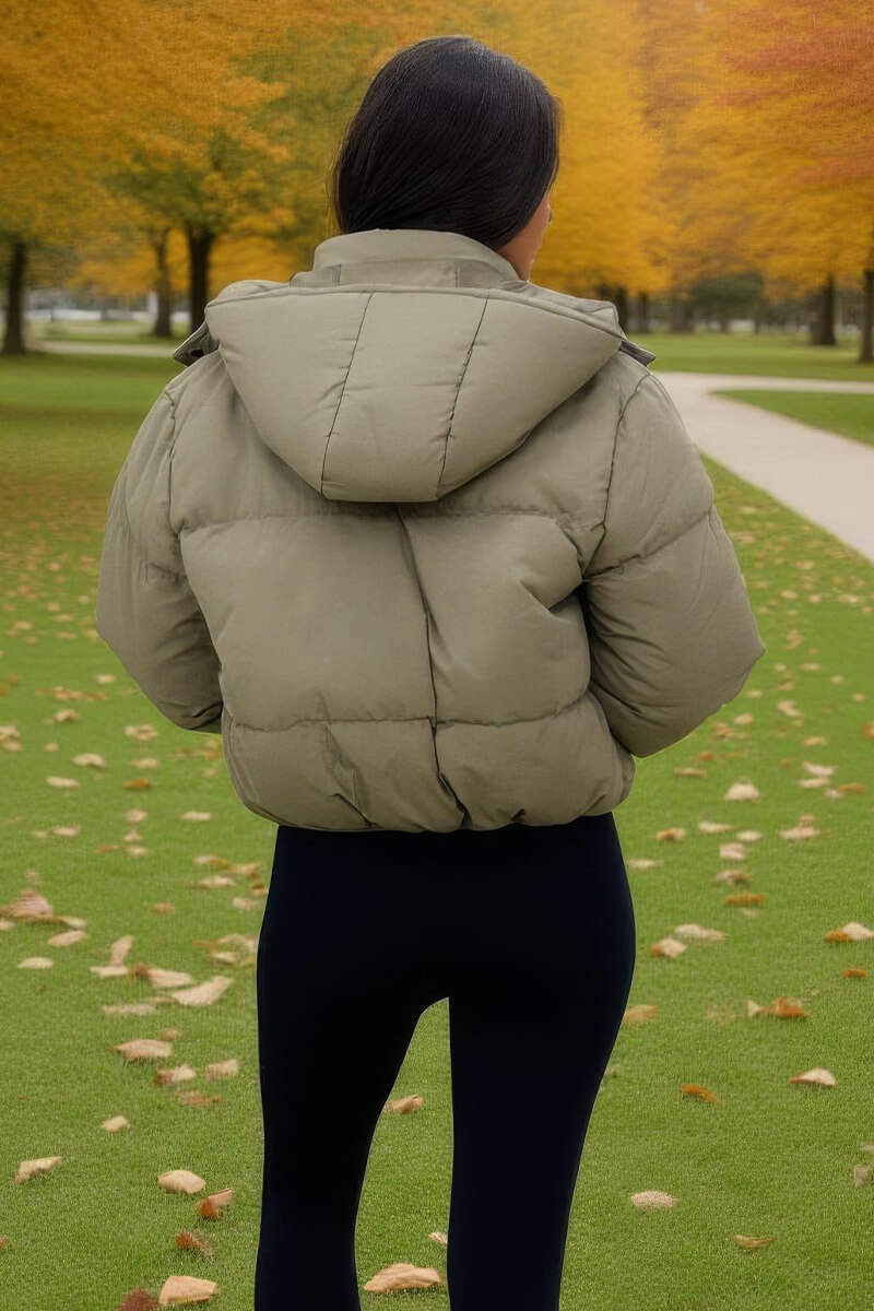 Sage Hooded Short Puffer Coat - Swimclubus