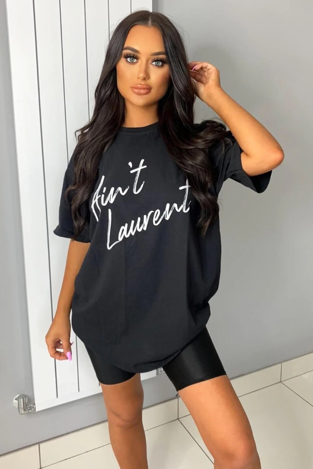 Black Aint Laurent T-Shirt - Swimclubus