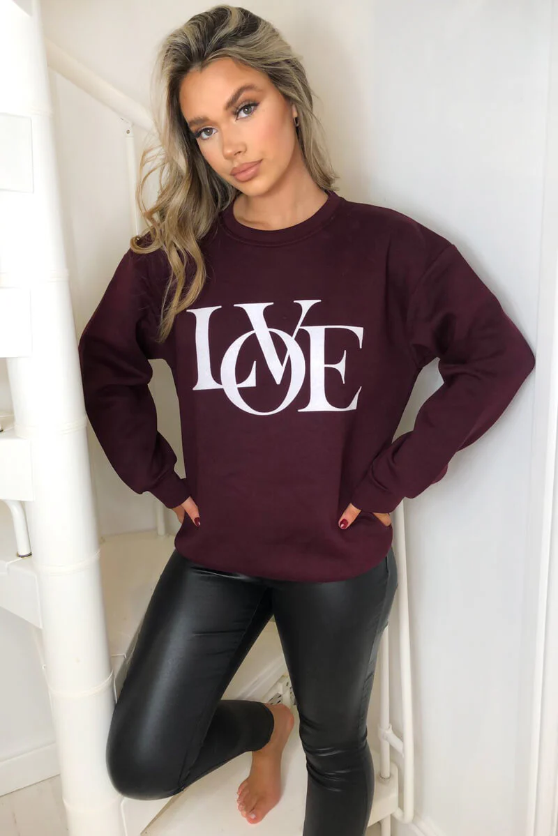 Wine LOVE Sweatshirt - Swimclubus