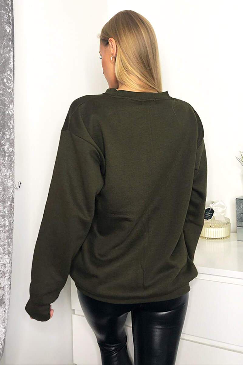Khaki J'adore Sweatshirt - Swimclubus