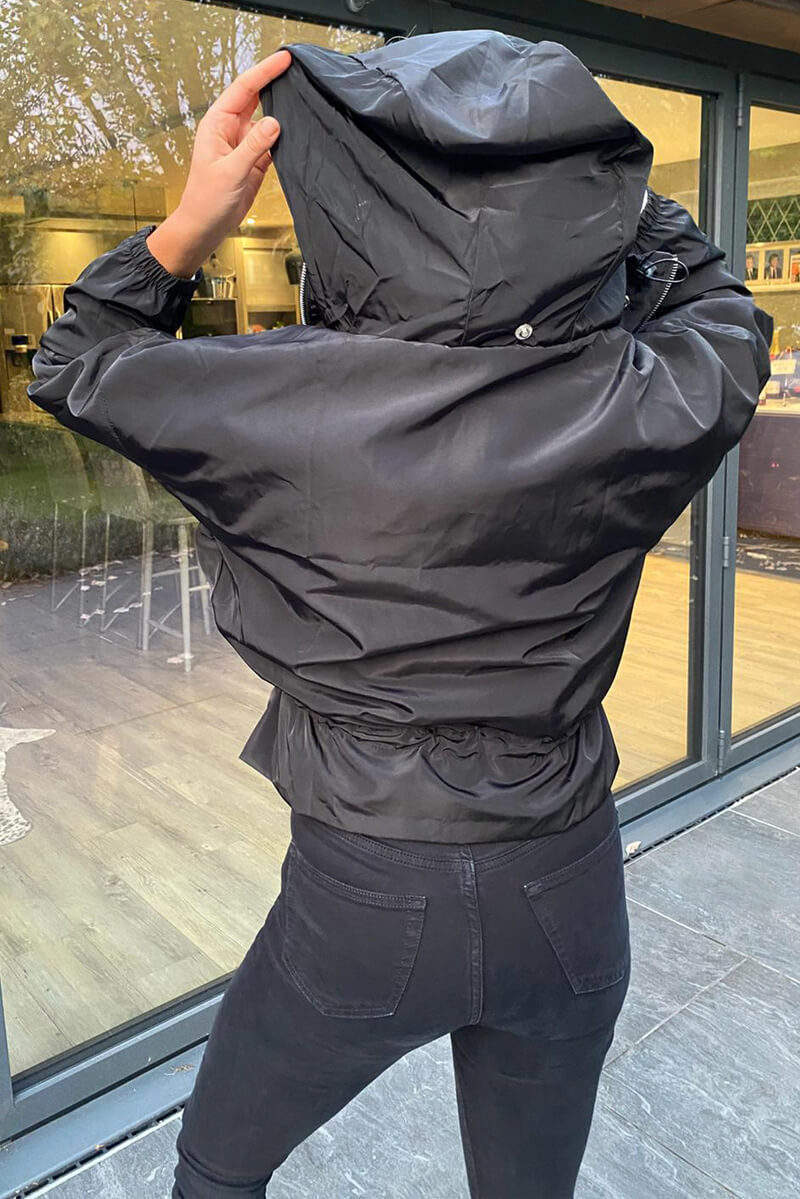 Black Zip Up Bomber Jacket - Swimclubus