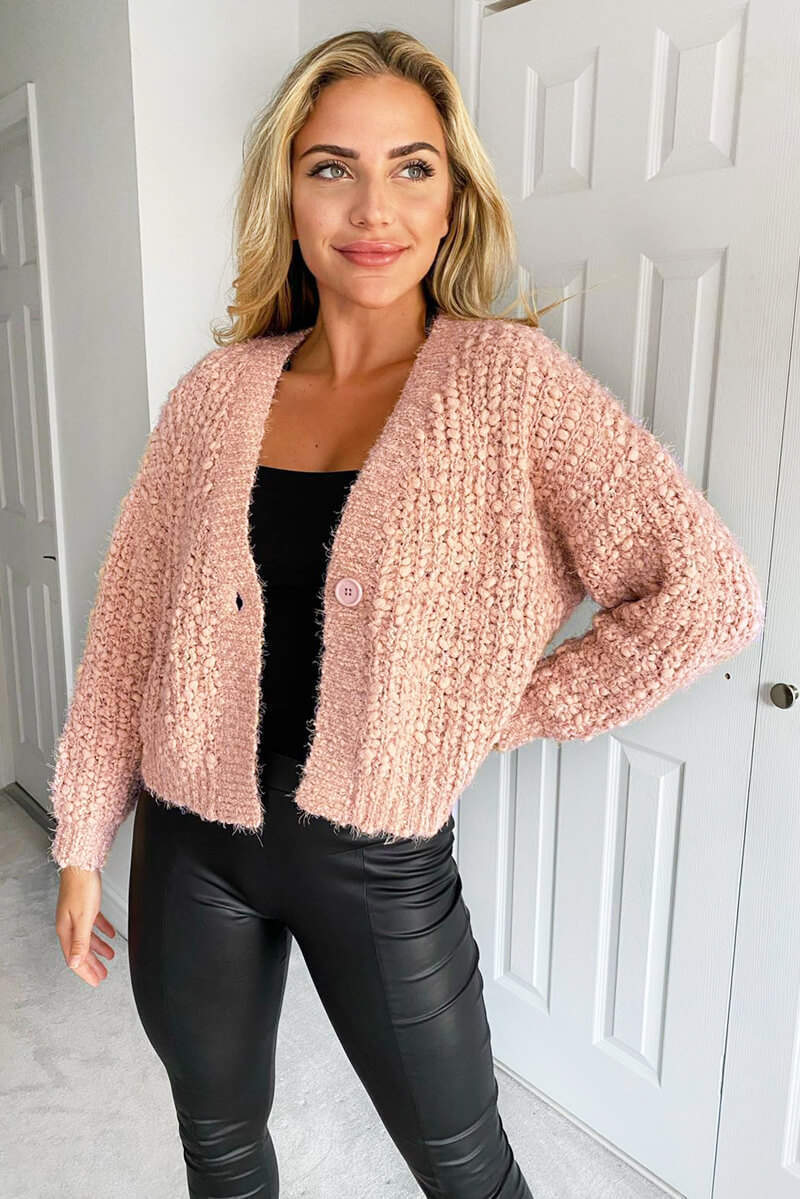 Blush Chunky Knit Cardigan - Swimclubus