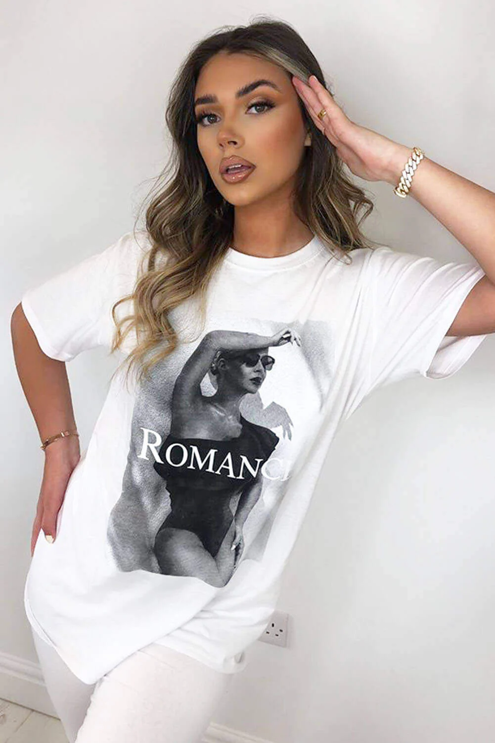 White Romance Oversized T-Shirt - Swimclubus