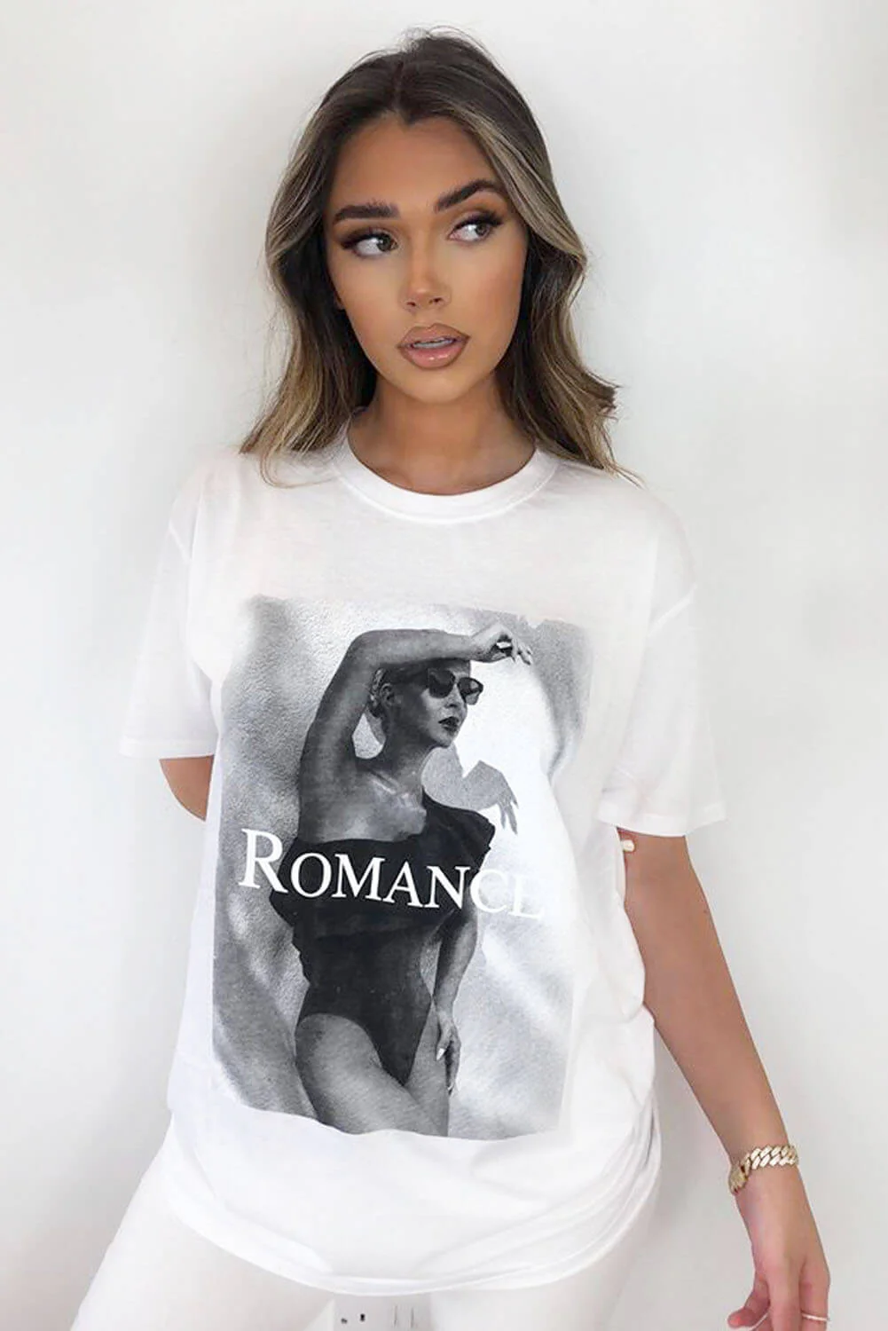 White Romance Oversized T-Shirt - Swimclubus
