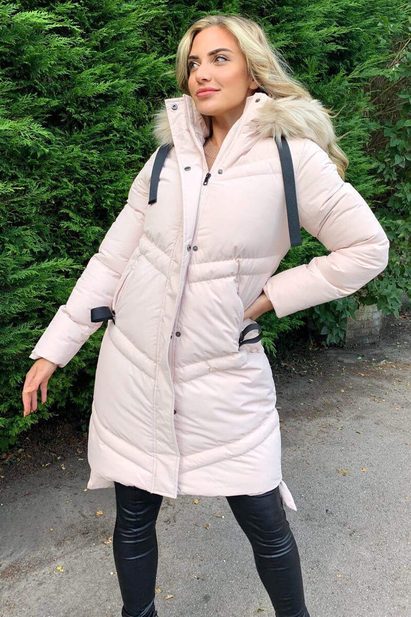Stone Padded Long-line Puffer Coat - Swimclubus