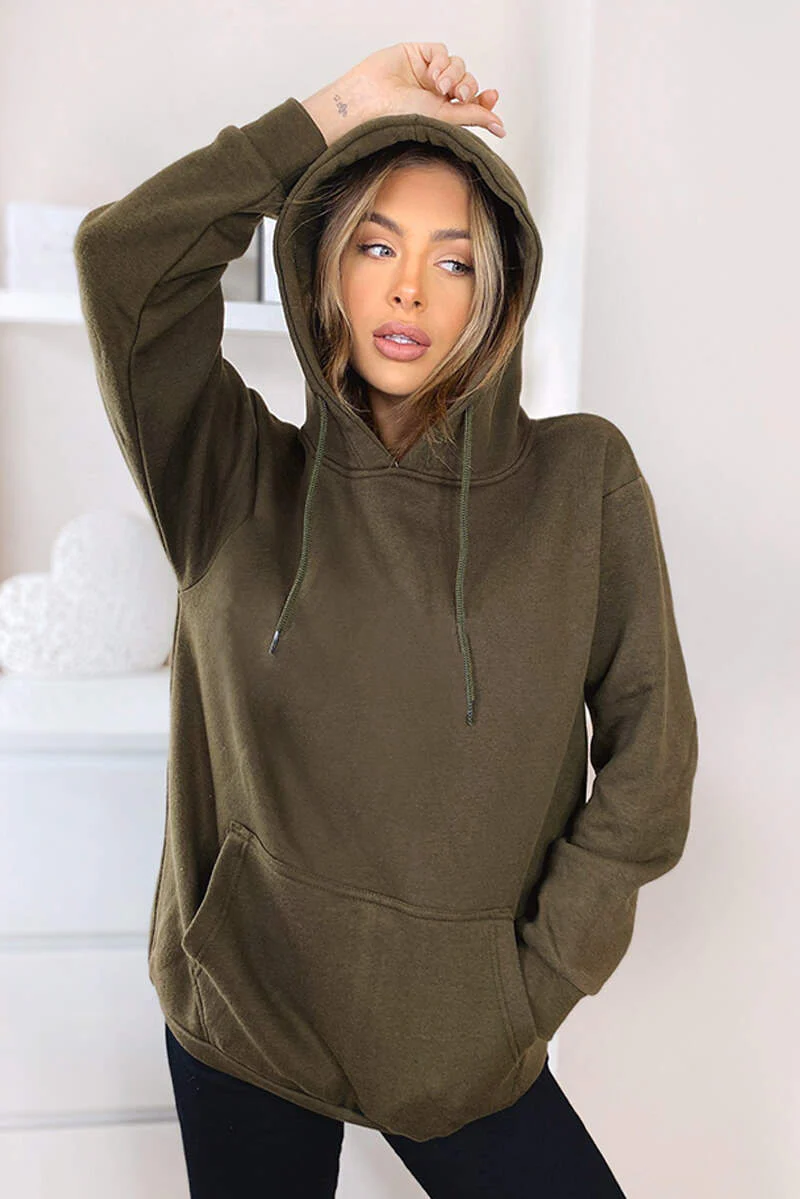 Khaki Oversized Hoodie - Swimclubus