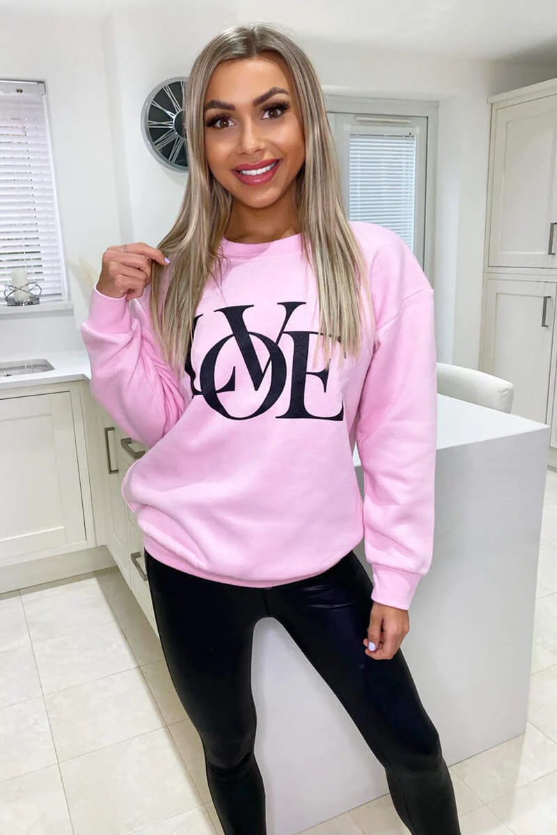 Pink LOVE Sweatshirt - Swimclubus