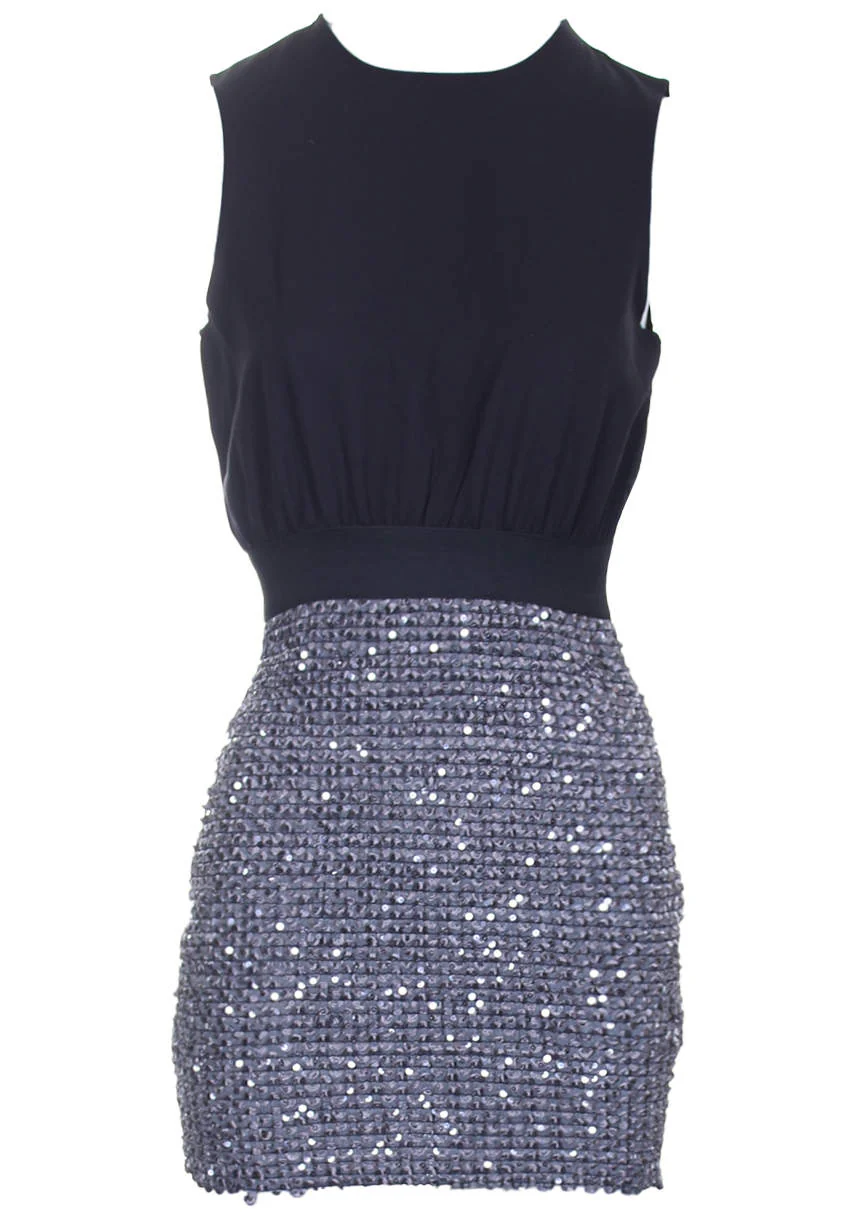 Pewter 2 In 1 Sequin Mini Dress - Swimclubus