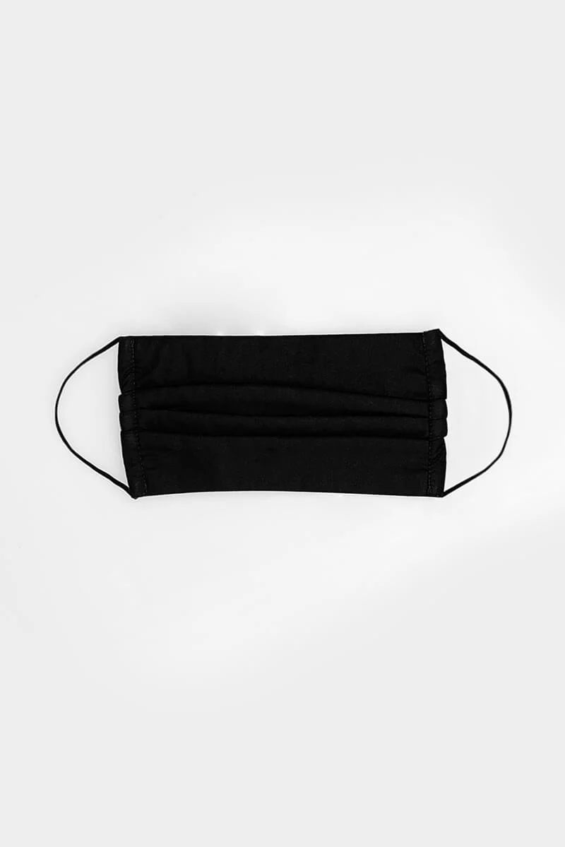 Black Pleated Face Covering - Swimclubus