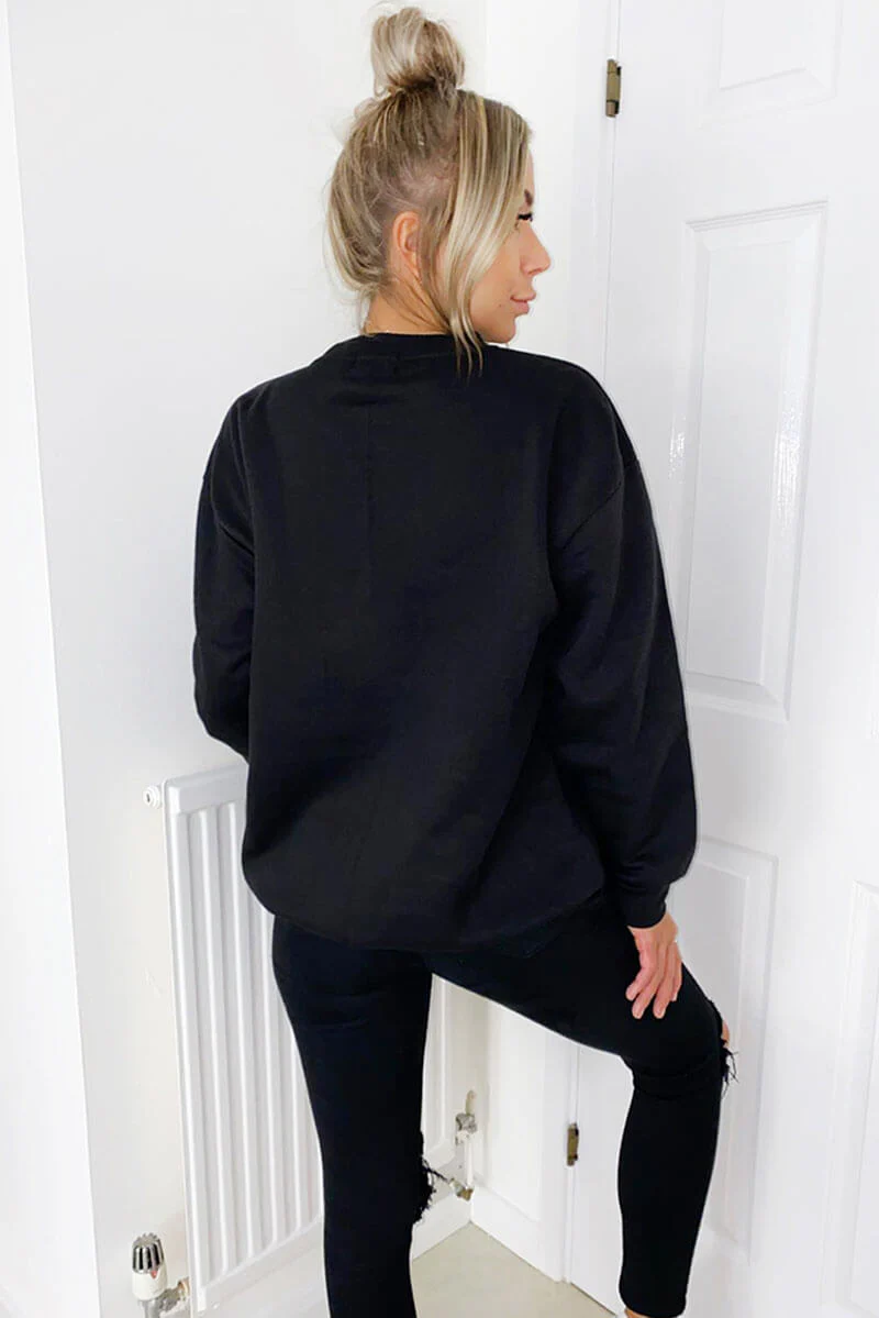 Black J'adore Sweatshirt - Swimclubus