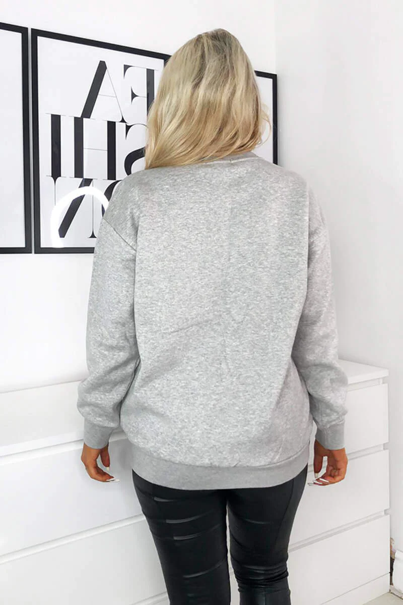 Grey Oversized Sweatshirt - Swimclubus