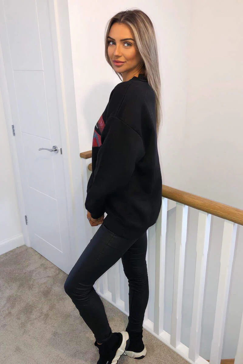 Black Red Lips Sweatshirt - Swimclubus